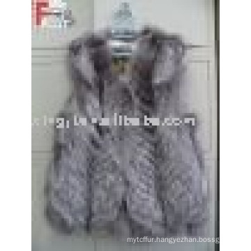 silver fox fur vest